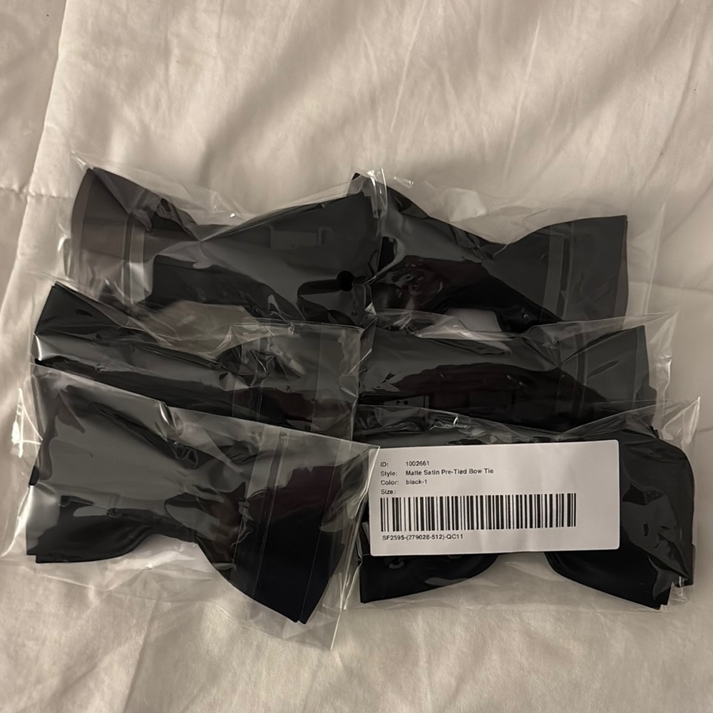 Black Bow Tie Set of 6